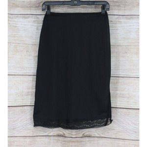 VINTAGE Womens High Rise Knee Length Skirt Undergarment Size Petite Small Black